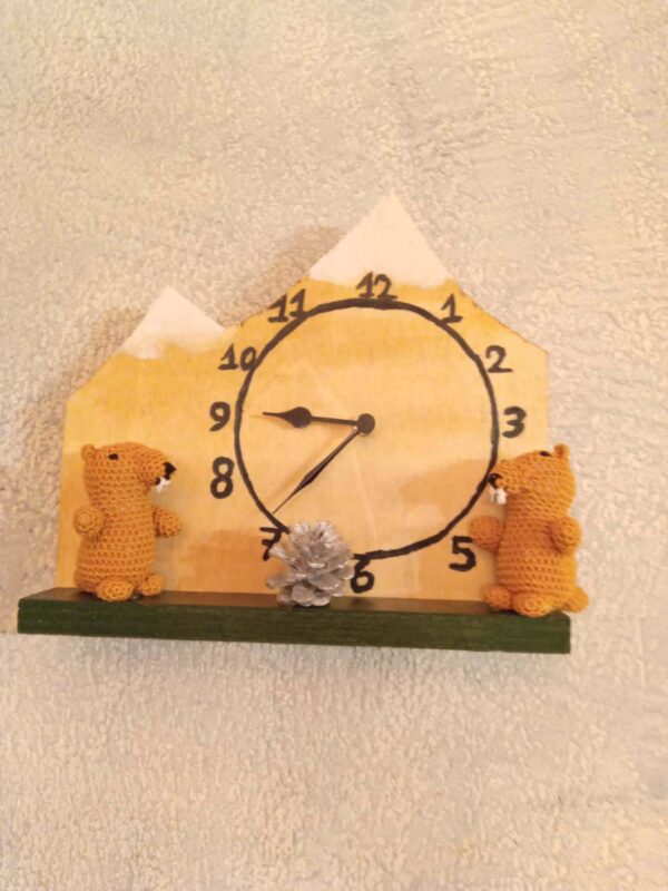 horloge duo marmottes